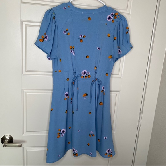 CHICWISH BLUE PINEAPPLE PRINT MINI DRESS SM - Picture 7 of 9